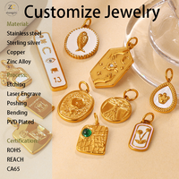 Ensemble de colliers en acier inoxydable plaqué or 18 carats, style mode et personnalité, avec pendentifs vintage œil de poisson, fleur et goutte d'huile, pour cadeau DIY