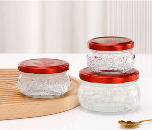 Usine 80ml 3oz large bouche ronde en verre transparent <span class=keywords><strong>nid</strong></span> d'oiseau caviar bouteille de stockage miel bocal en verre avec couvercle - Product Image 5