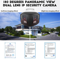 Caméra de sécurité CCTV POE 4K 8MP 180 degrés, extérieure/intérieure, détection de mouvement, compatible Hik DH TVT LTS avec vision nocturne