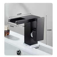 Robinet de salle de bain moderne en laiton chromé, mélangeur eau chaude/froide, avec lumière LED noire, cartouche céramique et capteur tactile – Meilleures ventes