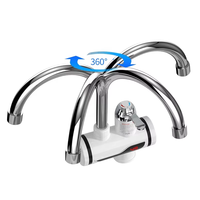 Robinet de cuisine électrique à eau chaude instantanée à poignée unique et trou unique, en acier inoxydable, avec pulvérisateur extractible, chauffage rapide, LED