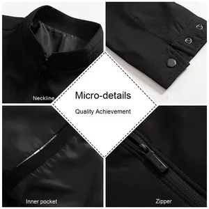 Áo khoác nhẹ sang trọng dành cho nam Đơn giản và ngắn gọn Áo khoác nam doanh nhân kiểu dáng quý phái Thoải mái Áo khoác mềm mại trơn dành cho nam - Product Image 3