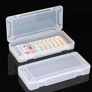 SUNSHING Frosted PP <b>Plastic</b> Large Tool <b>Box</b> Flip-Flop Pencil <b>Box</b> Multi-functional Organizer for Pencils, Pens, Office Supplies - Product Image 1