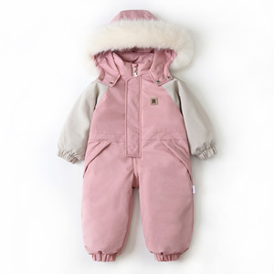 Unisex 1-3T Peuter Skikleding Jumpsuit Winterjas Hoodie Uit Één Stuk Rits Sluiting Effen Casual Rompertjes Sneeuwpak Groothandel - Product Image 4