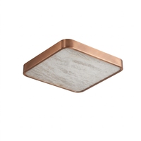 Plafonnier LED moderne en cuivre et marbre, carré, pour chambre à coucher et salon