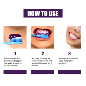 Pasta Dental Morada <span class=keywords><strong>EELHOE</strong></span> <span class=keywords><strong>V34</strong></span>, Blanqueadora, Elimina Manchas, Antipigmentación, Limpia y Aclara los Dientes Amarillos - Product Image 6