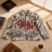 Blouson Bomber Homme Hiver Style Urbain Patchwork Épais Fermeture Éclair Service OEM Disponible Jacquard sur le Devant