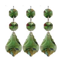 Liontin Daun Maple Kristal 38mm Aksesoris Manik Tirai Warna-warni untuk DIY