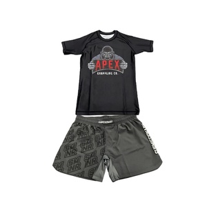 Custom Quick-Drying Men's BJJ Rash Guard <strong>Grappling</strong> &amp; Boxing Fight Shorts-Martial Arts Wear