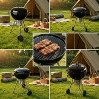 Barbecue au charbon de bois de qualité supérieure avec système de ventilation réglable pour le camping en plein air et les pique-niques