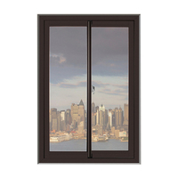 Verre à double vitrage fabricant gris Grand impact de verre noir Fenêtres et portes cadre en aluminium coulissant avec barres de sécurité