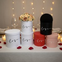 Boîte à fleurs en carton personnalisée en gros, boîte à chaussures, boîte d'emballage, boîte ronde en carton rigide gris pour les amoureux, cadeaux de Noël