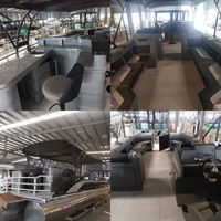 Bateau ponton Allhouse RiverExplorer de 23 pieds en aluminium à pont unique, à faible draught, avec protection anti-herbes, support pour moteur de pêche, type DuckBoat, option camouflage