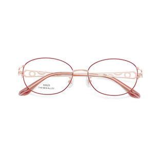Nouvelles montures de lunettes ovales en alliage pour femmes 50025, monture complète, verres en résine anti-UV, origine Danyang - Product Image 1