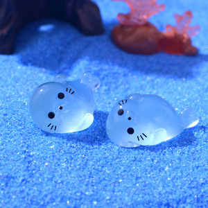 Ornements lumineux mignon petit sceau Micro paysage aquarium petits ornements Mini lion de mer bricolage résine artisanat - Product Image 4