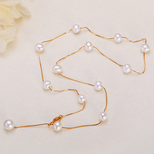 Collar de Perlas de Agua Dulce de Alta Gama, Versátil, para Primavera/Verano 2025, con Cadena de Clavícula Estilo Cielo Estrellado para Mujer - Product Image 3