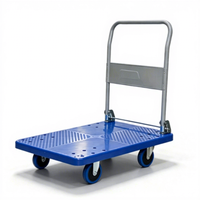 Chariot à plateforme en plastique à quatre roues pour le transport de marchandises logistiques industrielles et les opérations d'entrepôt