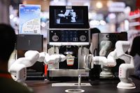 MOTON Barista robot 24h/24, machine à latte parfaite, machine à café entièrement automatique en acier inoxydable, capacité de 150 à 200 boissons