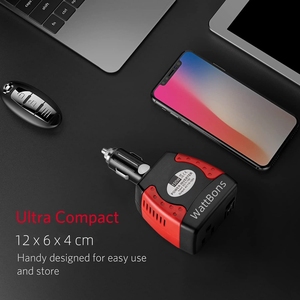 150W Car Cigarette Lighter Inverter <strong>DC</strong> <strong>12V</strong> to <strong>AC</strong> 110V/220V Voltage Converter Car Charger <strong>Adapter</strong> with USB Port &amp; <strong>AC</strong> Power Socket - Product Image 4