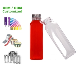 Thực Phẩm Cấp 400Ml Vuông Rõ Ràng Chai <span class=keywords><strong>Pet</strong></span> Với Tamper Rõ Ràng Cap Kim Loại Vít Nắp Cho Nước Trái Cây Sinh Tố Nước Đá - Product Image 4