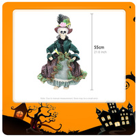 Halloween squelette elfe poupée squelette Flexible Couple Figurines assis crâne Statue gothique cheminée ornements décor à la maison