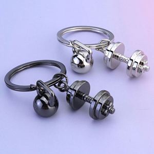 Porte-clés de sport personnalisé avec logo, accessoires de gym, mini haltères 3D en métal, cadeaux de motivation pour le fitness - Product Image 3