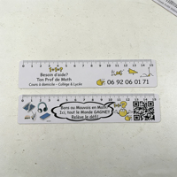 Règle droite flexible transparente en PVC GIFTWAY 15 cm, imprimée sérigraphie, design tendance, pour l'école/le bureau (vente en gros)