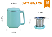 Tasse à thé en céramique personnalisée avec infuseur, OEM ODM, vente en gros, tasse à thé en vrac avec couvercle, fournisseur direct d'usine, vaisselle en gros