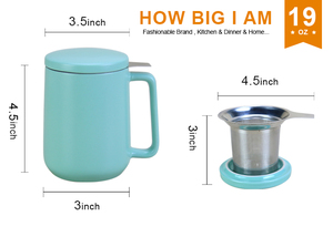 <span class=keywords><strong>Tasse</strong></span> <span class=keywords><strong>à</strong></span> thé en céramique colorée personnalisée de 16 oz <span class=keywords><strong>avec</strong></span> <span class=keywords><strong>infuseur</strong></span> et couvercle, couleurs assorties - Product Image 6