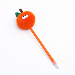 Soododo caliente creativo estilo coreano naranja felpa bolígrafo distintivo dibujos animados cepillo pluma transfronterizo lápices estándar - Product Image 3