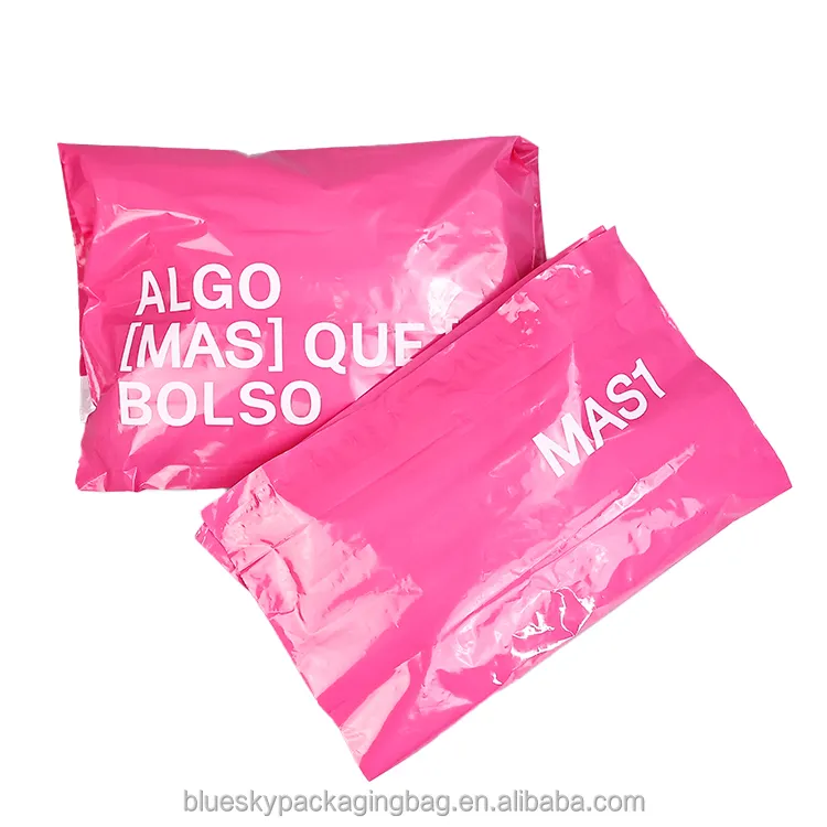 Il colore più popolare di alta qualità logo personalizzato rosa intenso poly mailer consegna espressa sacchetti di plastica