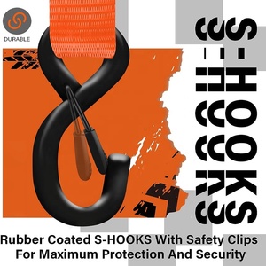 Bộ dây đai <span class=keywords><strong>Ratchet</strong></span> siêu bền cho xe ATV, UTV, xe máy, xe tải, hàng hóa, móc <span class=keywords><strong>S</strong></span> phủ lớp bảo vệ, làm bằng <span class=keywords><strong>polyester</strong></span> bền chắc - Product Image 4