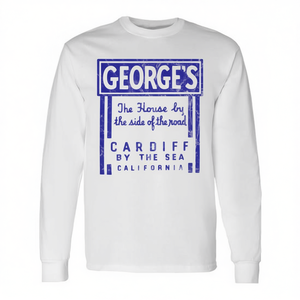 Camiseta de manga larga de George's Cardiff By The Sea California con publicidad vintage del restaurante - Product Image 2