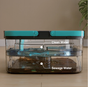 Ensemble de seaux d'essorage et de vadrouille <span class=keywords><strong>en</strong></span> microfibre avec système de filtration d'eau interne autonettoyant à sec - Product Image 5