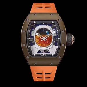 Montre mécanique de haute qualité avec mouvement automatique étanche, couleur orange, nouveau design Planète - Product Image 1