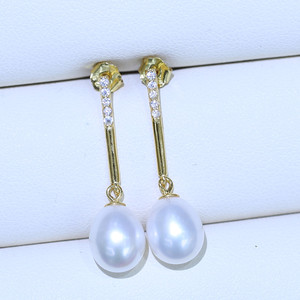 Mode natürliche Süßwasser Perle Ohrring Tropfen Ohrring Ohr stecker 8mm Tropfen 3A Grade Real Pearl Fine Jewelry - Product Image 4