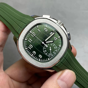 Montre pour homme de luxe automatique mécanique 42 mm avec verre saphir, chronographe, style sportif, bracelet en caoutchouc - Product Image 4