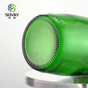 Oem/ODM dịch vụ Rỗng trong suốt màu xanh lá cây nước trái cây đồ uống bia rượu Soda nước chai thủy tinh với nắp - Product Image 2