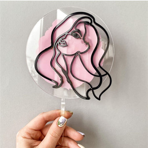 Adorno de acrílico para pastel con diseño de líneas minimalistas abstractas de miel y dulzura para decoración de pasteles de cumpleaños - Product Image 1