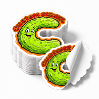 Autocollants en vinyle imperméables personnalisés, découpés à la forme, résistants à l'huile, avec des motifs de fruits mignons, autocollants avec votre logo pour les bouteilles et les canettes de marque