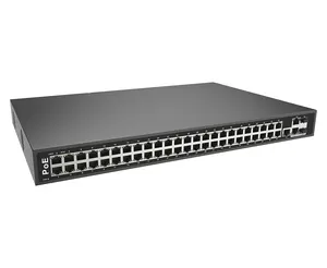 48 portas de montagem rápida do rack ethernet 10/100mbps interruptor poe da rede