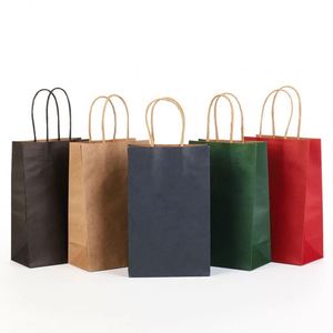 Wholesale Custom Classic Durable <b>White</b> Kraft Paper Rectangle <b>Gift</b> <b>Bags</b> Twisted Handles Recyclable Eco-Friendly Reusable for - Product Image 2