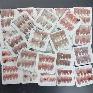 Venta al por mayor de 10 piezas de <span class=keywords><strong>uñas</strong></span> postizas de <span class=keywords><strong>gel</strong></span> pintadas a mano, hermosas <span class=keywords><strong>uñas</strong></span> acrílicas de lujo hechas a mano, <span class=keywords><strong>uñas</strong></span> postizas 3D de alta calidad. - Product Image 5