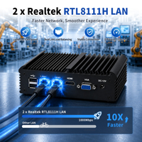 Mini PC Industrial CWWK C8 Sin Ventilador J4125, 2x RS232/RS485 COM, 2x Gigabit LAN, mPCIe, SATA, 6 USB, Mini Computadora Integrada