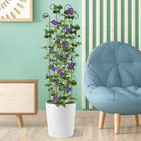 Treillis de jardin en métal pour plantes grimpantes, support décoratif à motif festonné pour roses, clématites, vignes et fleurs, antirouille, pour plantes en pot