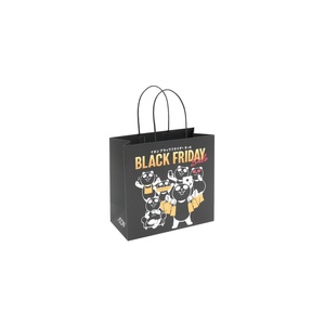 Sacs de shopping en kraft personnalisés, grands, recyclables, sacs en papier kraft ronds avec corde en papier pour la papeterie de vente au détail - Product Image 1
