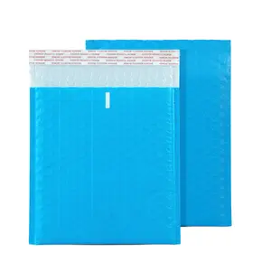 Enveloppes adhésives personnalisées, sacs de courrier en Poly bulle bleu clair, imperméable, personnalisé, enveloppe pour la livraison Express, 50 pièces