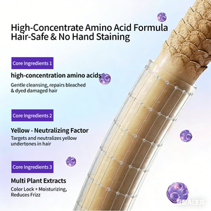 Shampoo <span class=keywords><strong>violet</strong></span> anti-jaunissement professionnel VOJO en gros, 250 ml, formule sans sulfate pour tous les <span class=keywords><strong>cheveux</strong></span> colorés - Product Image 3