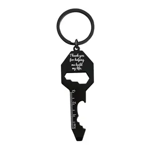 Yiwu Ganggu House Shaped Funny Self Defense Keychain Key Shape Bottle Opener Metal Keychain