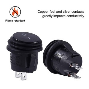 Leci tùy chỉnh nhà máy 23mm 3pin SPST điện Vòng <span class=keywords><strong>Rocker</strong></span> chuyển đổi mà không có ánh sáng PA66 vật liệu chống thấm nước tùy chỉnh - Product Image 5